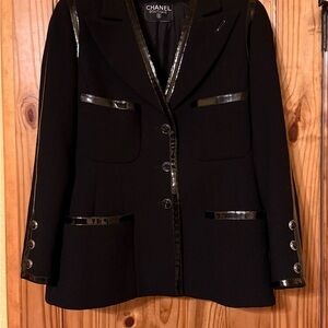 CHANEL Black Jacket Blazer Coat Size 40